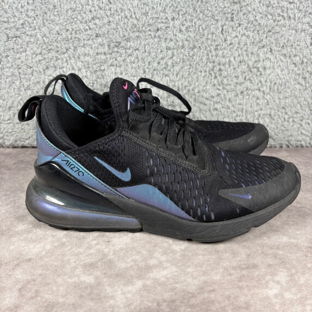 Nike Air Max 270 Womens 8 Black Iridescent AH6789-011 Sneaker Running Shoes